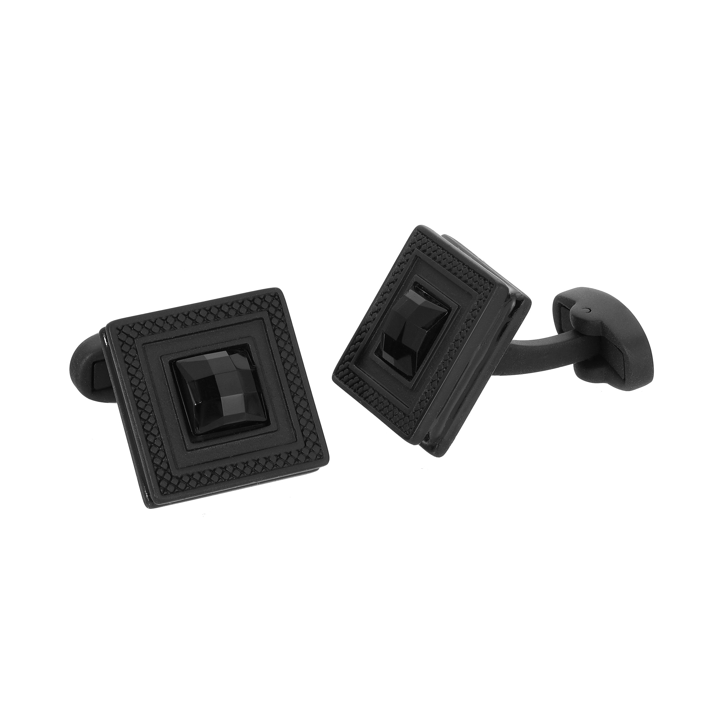 Boutons De Manchette Pistolet Punk Rock Noir Pour Hommes - Lot De 2 Paires
