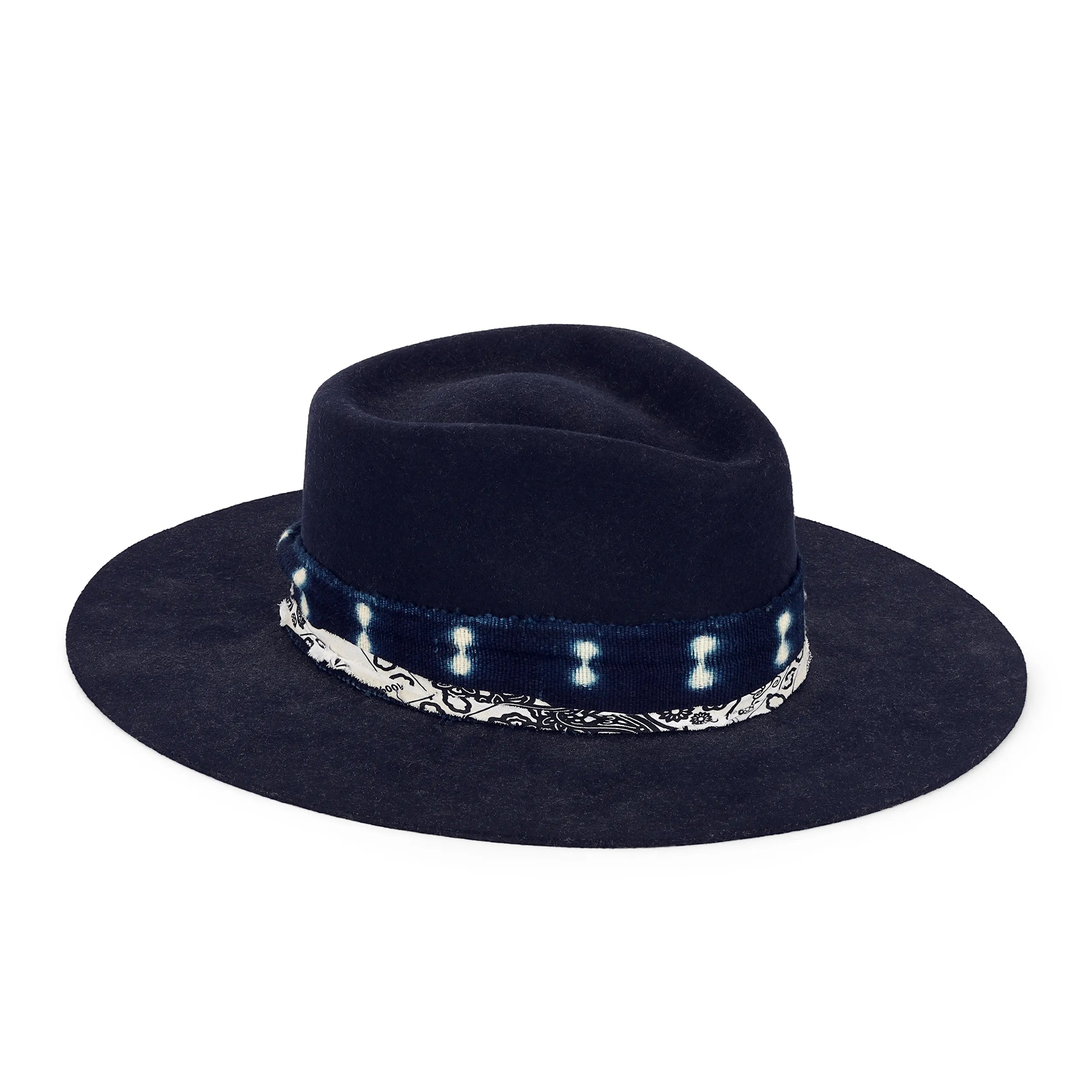 Meshika Navy Bone Felt Fedora Image_63