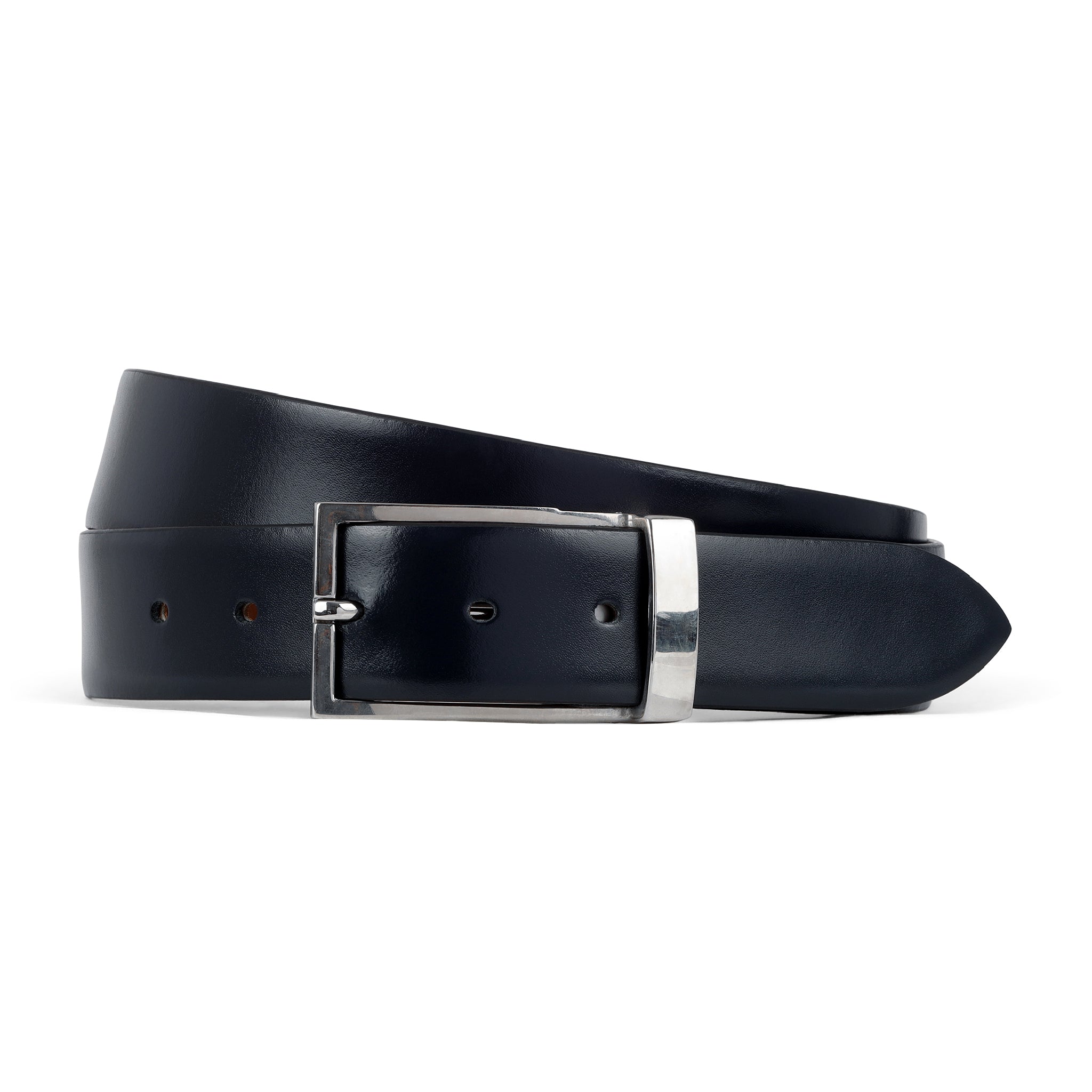 Luxury Dark Blue Leather Belt